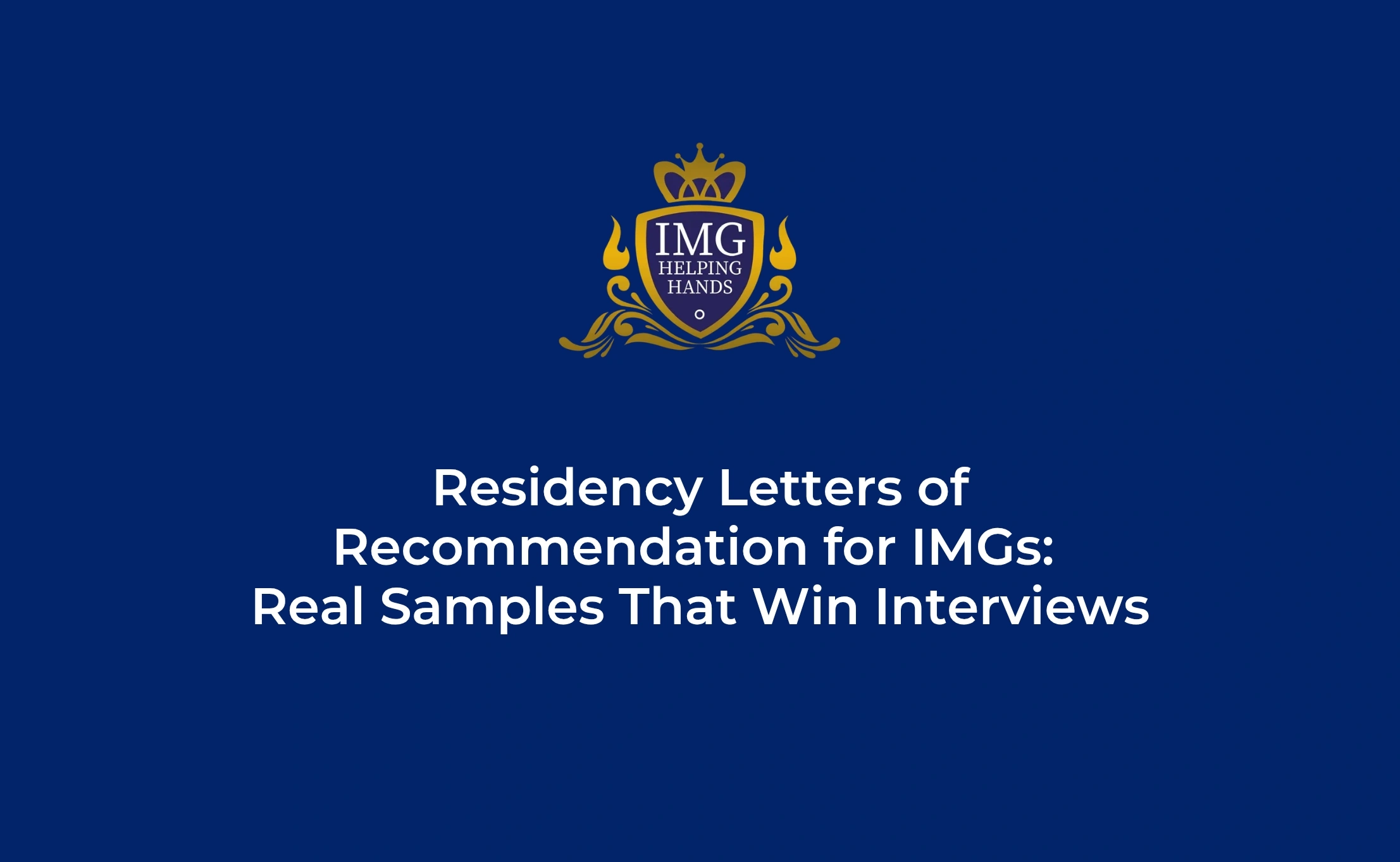 Residency Letter of Recommendation Examples for IMGs